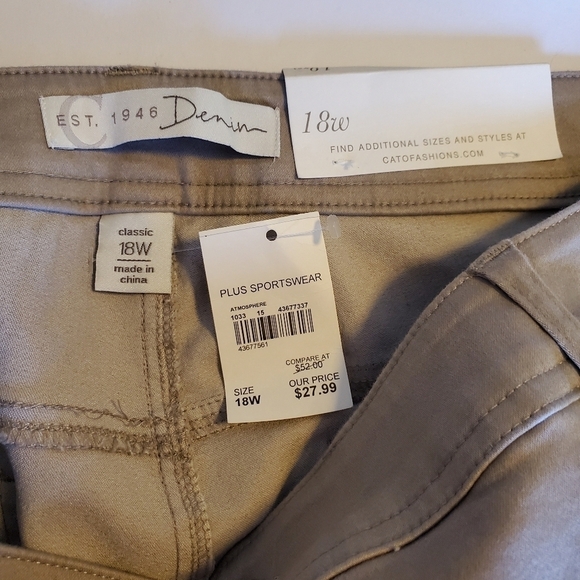C Est. 1946 Denim Women's Khaki Jegging Pant Sz 18W - Picture 2 of 11